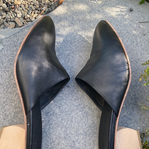 Dopp Mules Greta Wooden Asphalt Black Leather sz 8 - Picture 12 of 12